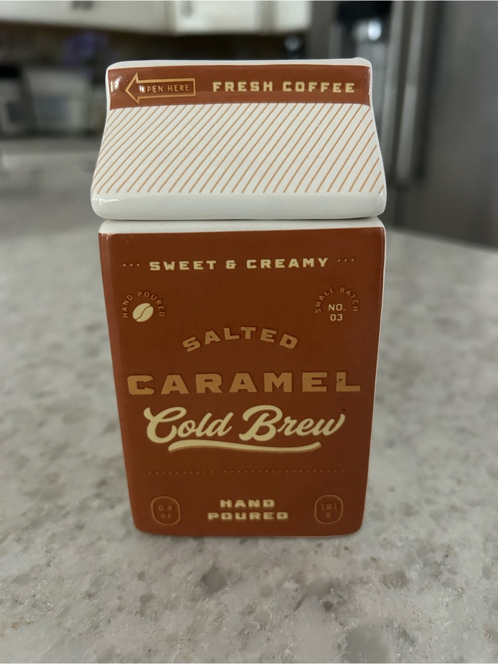 “New” Goodies by DW Home Salted Caramel Cold Brew Ceramic Candle 6.4 oz